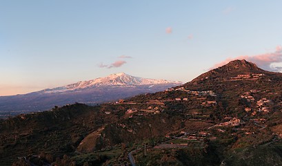 Image showing Etna volcano at dawn  before the eruption of 2012