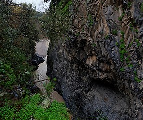 Image showing Alcantara river gorge in Sicily, Italy