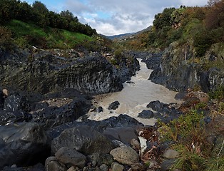 Image showing Alcantara river gorge in Sicily, Italy