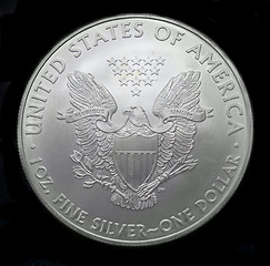 Image showing American silver eagle dollar coin