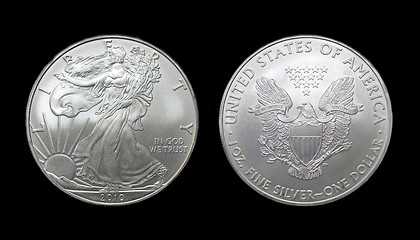 Image showing American silver eagle dollar coin