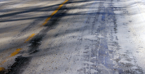 Image showing frozen road closeup