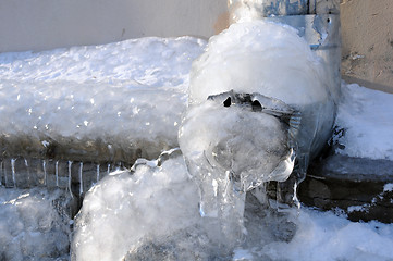 Image showing Frozen Water in the Downspout