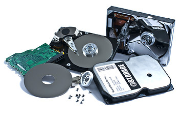 Image showing Parts of hard drive with fantasy label