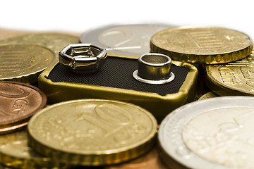 Image showing Battery with money around