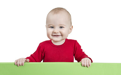 Image showing young child holding shield