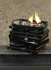 Image showing burning hard drive