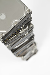 Image showing stack of hard drives with copy space