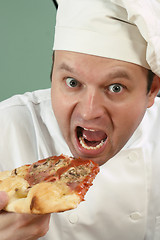 Image showing Chef and pizza