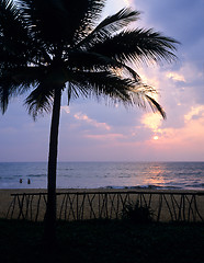 Image showing Sunset at Kalutara  beach