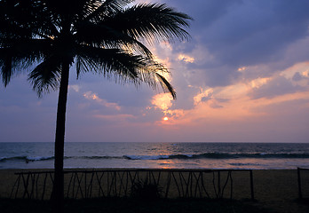 Image showing Sunset at Kalutara  beach