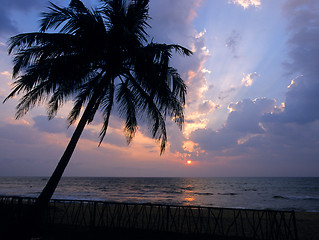 Image showing Sunset at Kalutara  beach