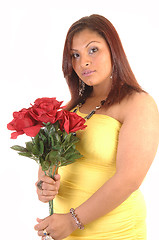 Image showing Girl with roses.