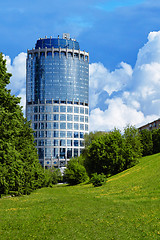 Image showing Modern building - view from the park