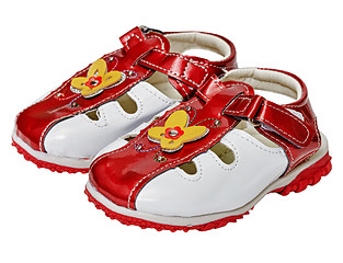 Image showing Children's leather shoes beautiful style