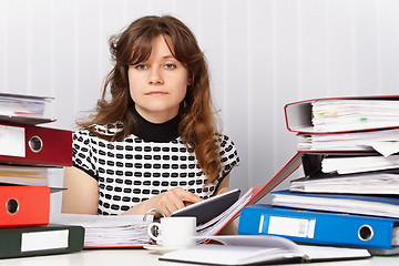 Image showing Tired woman - economist