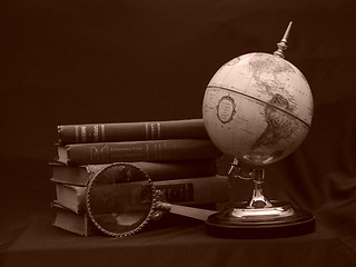 Image showing Globe with Books