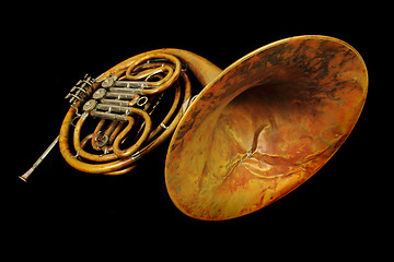 Image showing old french horn