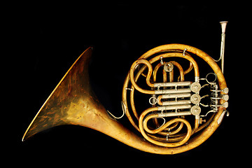 Image showing old french horn