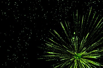 Image showing green festive fireworks