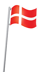 Image showing Danish flag on a flagstaff  