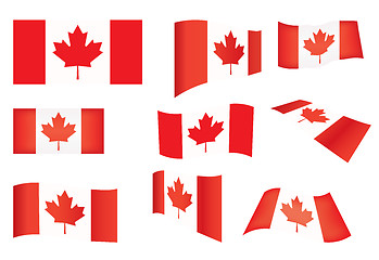 Image showing set of Canada flags 