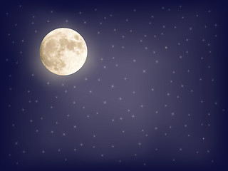 Image showing starry background with full moon