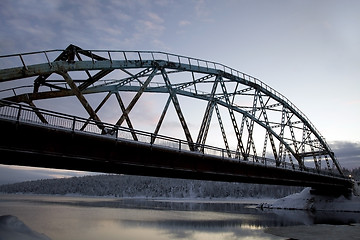 Image showing Road bridge over the Arctic Circle