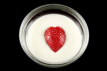 Image showing strawberry yogurt heart