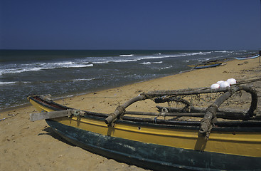 Image showing Boat on Kalutara  beach Sri Lanka