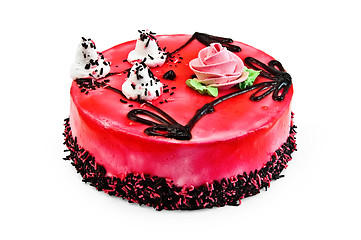 Image showing Cake with red jelly