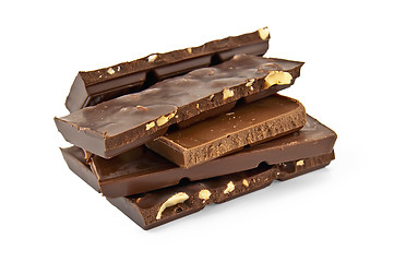Image showing Chocolate pieces of broken