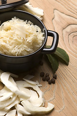 Image showing Fresh pickled cabbage - traditional polish sauerkraut