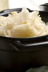 Image showing Fresh pickled cabbage - traditional polish sauerkraut