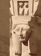 Image showing Hathor sculpture detail