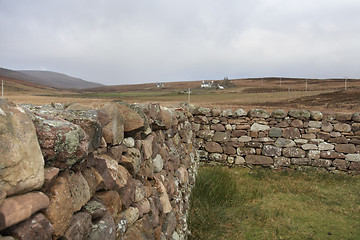 Image showing scottish stone wall in rural ambiance