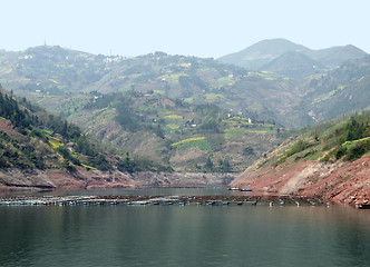 Image showing waterside scenery at River Shennong Xi in China