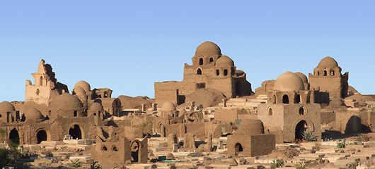 Image showing egyptian mausoleums in sunny ambiance