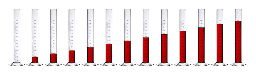 Image showing measuring cylinders in a row