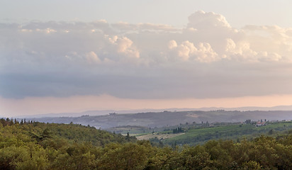 Image showing evening scenery near San Regolo in Chianti