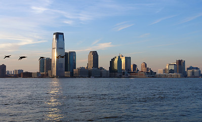 Image showing New Jersey skyline at evening time