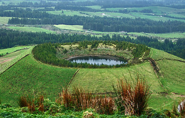 Image showing crater lake at the Azores