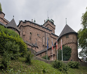 Image showing Haut-Koenigsbourg Castle in cloudy ambiance