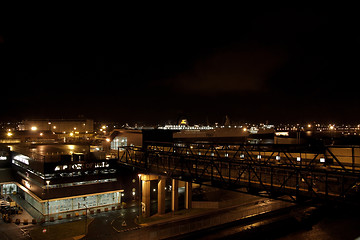 Image showing ferry port at night