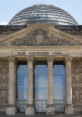 Image showing detail of the Reichstag in Berlin with cupola