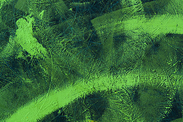 Image showing painted green brush strokes