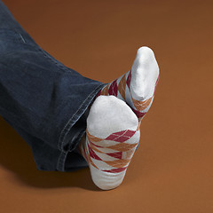 Image showing resting feet in socks