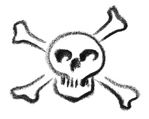 Image showing skull and crossed bones sketch