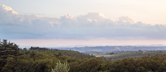 Image showing evening scenery near San Regolo in Chianti