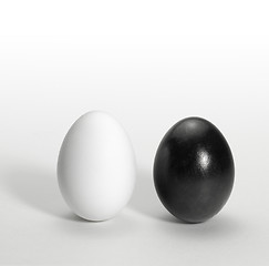 Image showing black and white egg